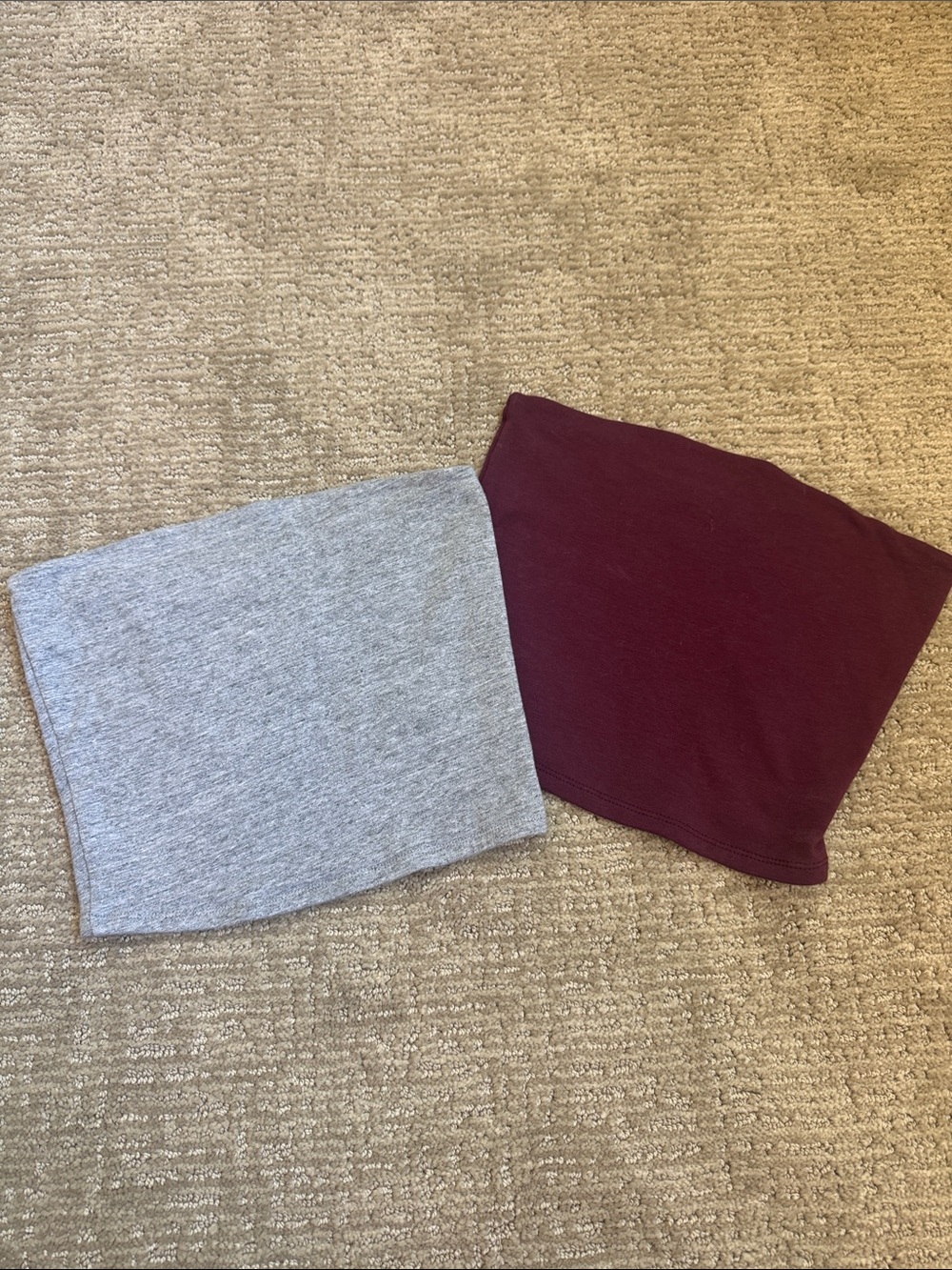 Tilly's Heather Gray and Burgundy Tube Tops